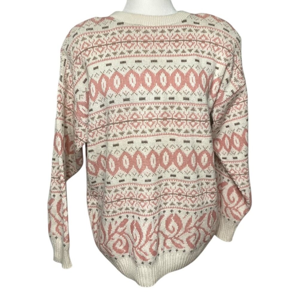 Vintage fair isle geometric kint sweater by Christopher & Banks Size Large